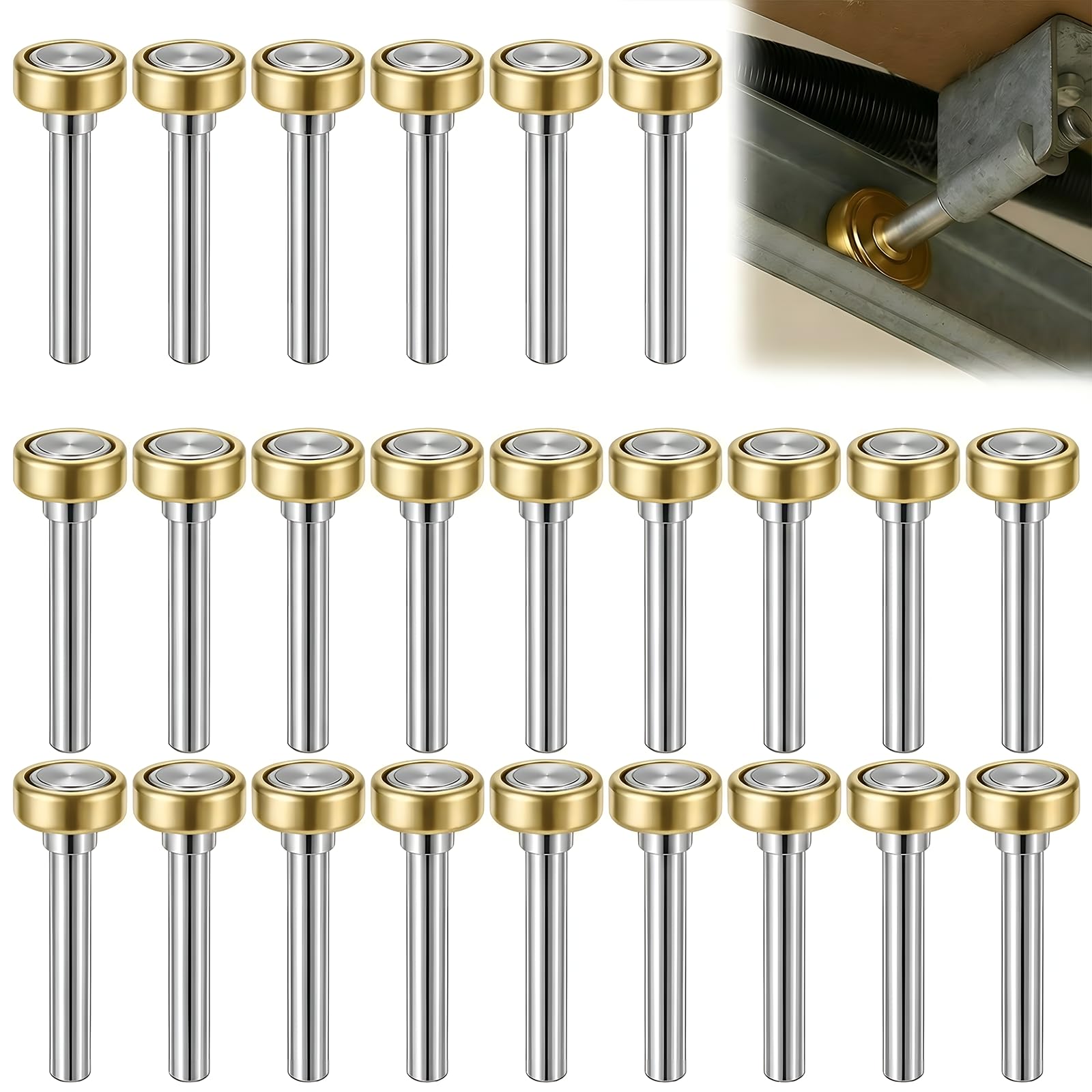 24 Pack 1" Truck Trailer Door Rollers,Box Truck, Heavy-Duty Truck Trailer Door Wheels Rollers Replacement Parts Hardware,Commercial Vehicle Doors 7/16'' Diameter X 2-3/4'' Long Rod