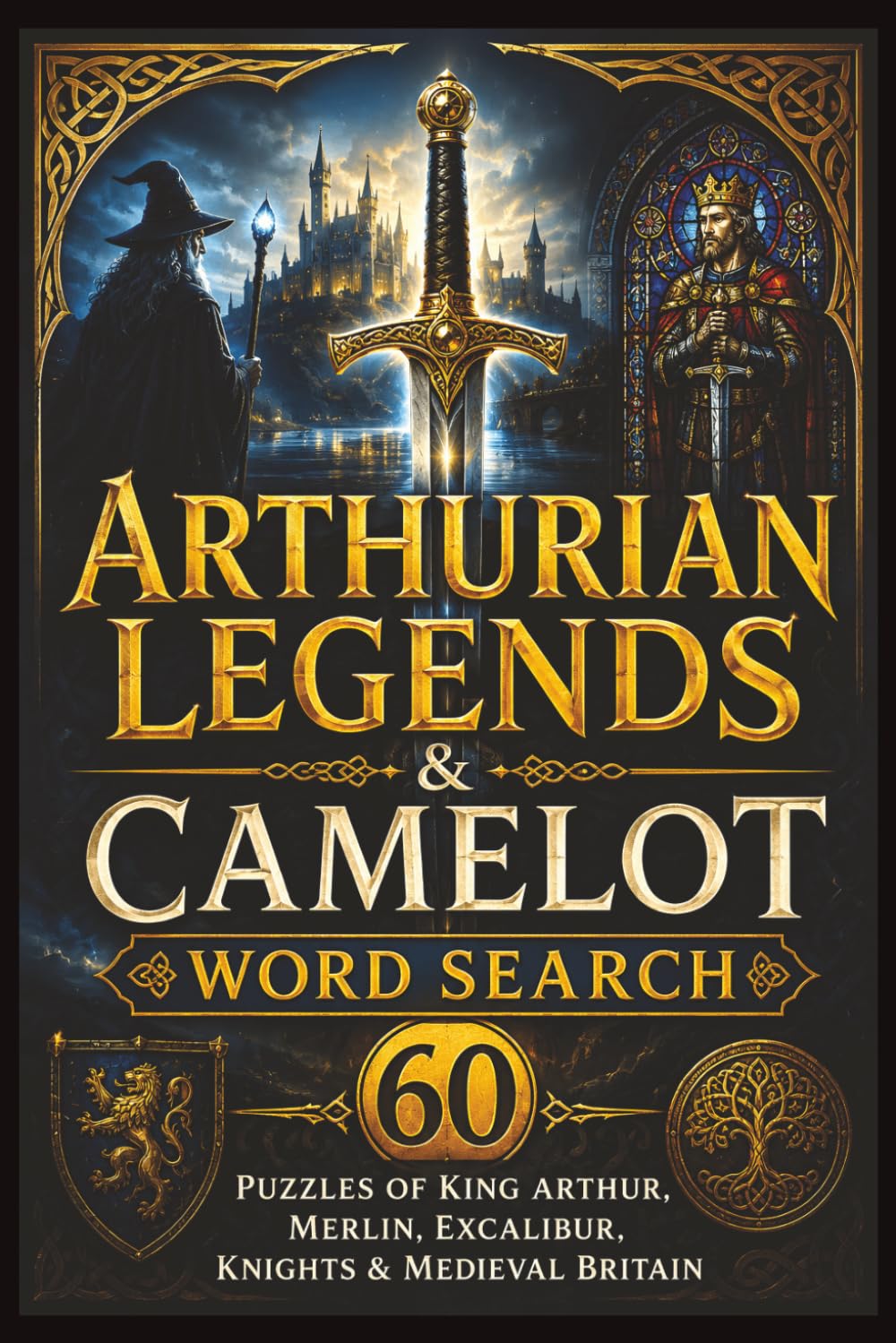 Arthurian Legends & Camelot Word Search: 60 Puzzles of King Arthur, Merlin, Excalibur, Knights & Medieval Britain