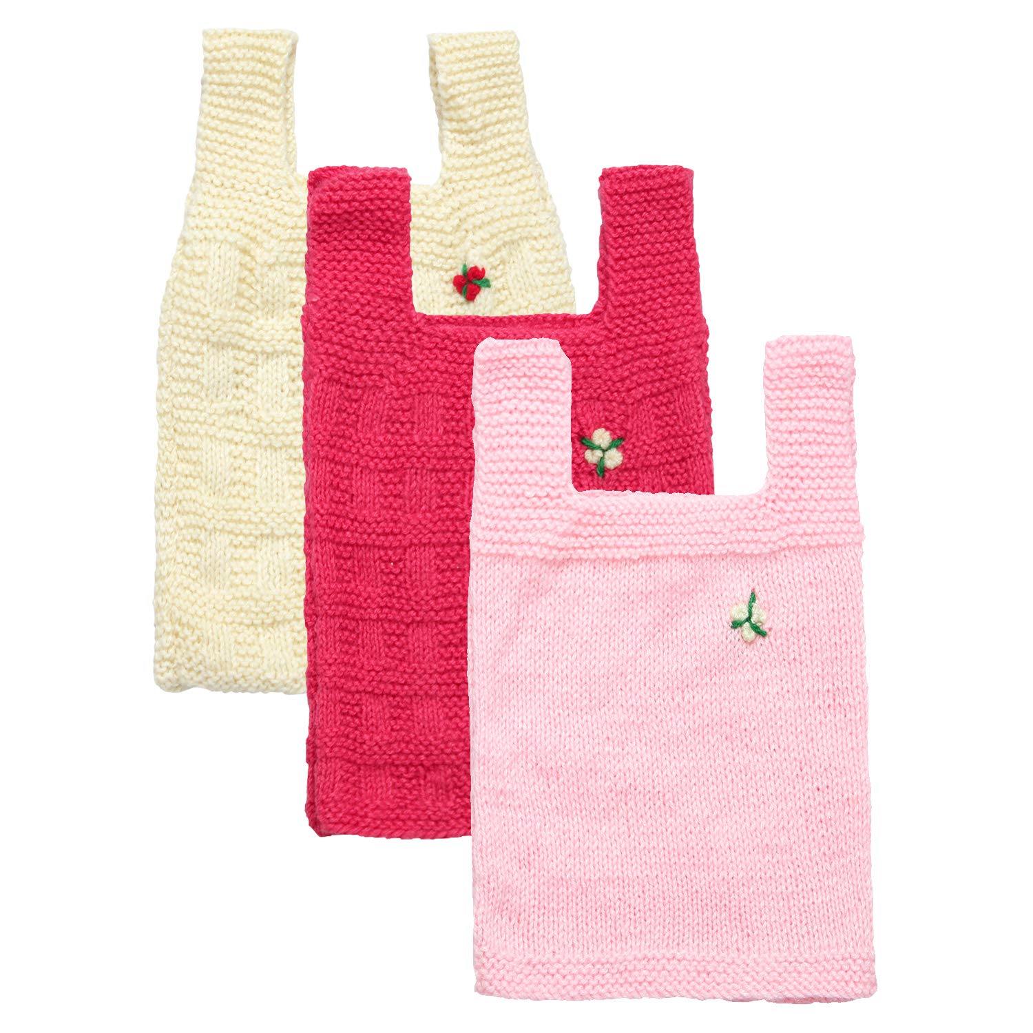 superminis Unisex Hand Knitted Colorful Plain Woollen Regular Fit Vest, Pack Of 3-picture-16
