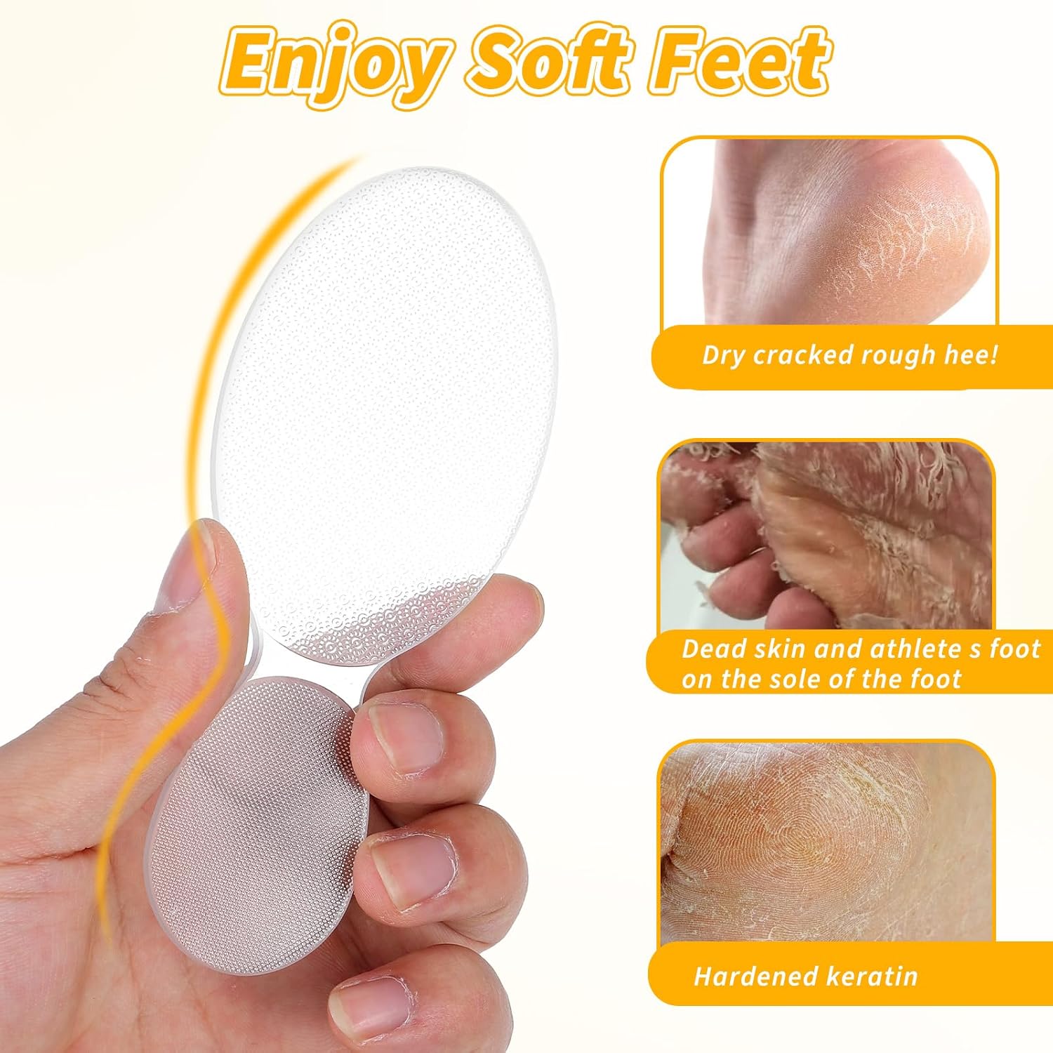 3PCS Glass Foot File Foot Heel Scrubber Rough and Smooth Sides Callus Remover Professional Nail File Foot Care Pedicure Tool for Dead Skin Scraper Wet and Dry Feet Cracking Women Men