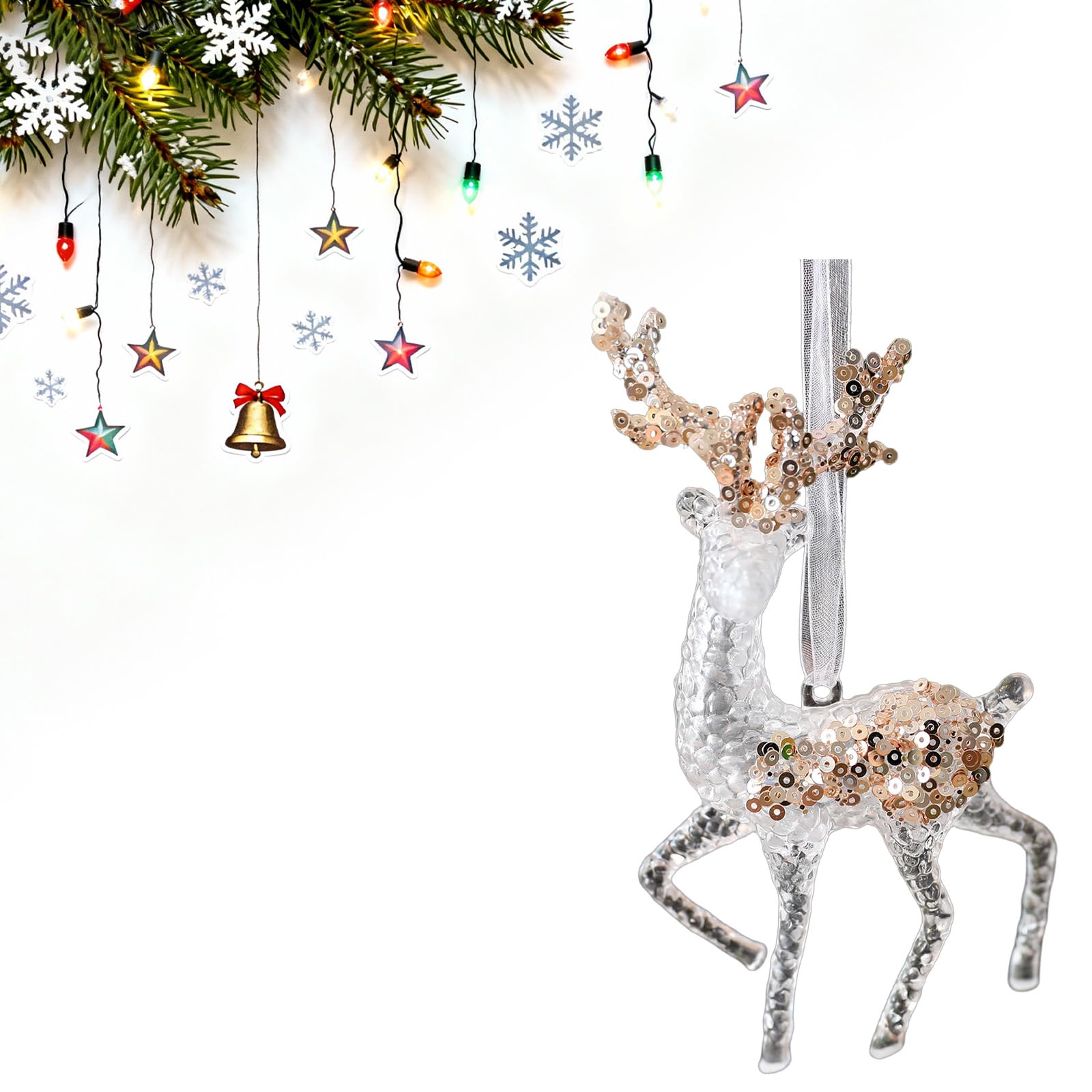 KAQNTUD Reusable Transparent Acrylic Snowflakes Ornament with Design for Holiday Decoration Sustainable Festive Acrylic Hanging Decoration
