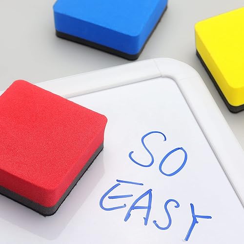 Vista 6 de Tamaki Paquete de 12 borradores magnéticos de pizarra blanca, borradores en seco, borradores secos para pizarra blanca, borradores de pizarra blanca