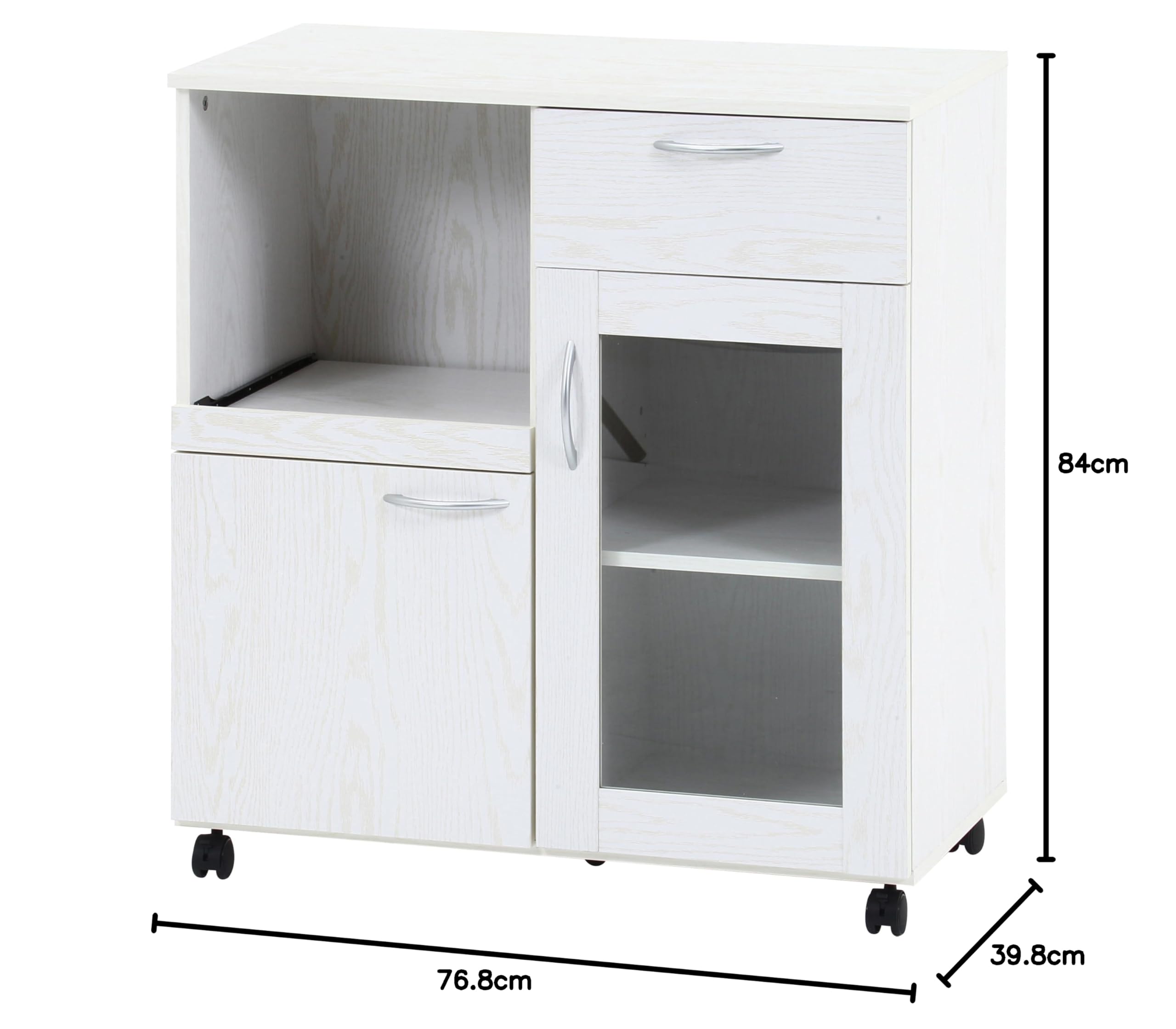 Amazon.co.jp: 不二貿易 キッチンワゴン 幅76.8×奥行39.8×高さ84cm