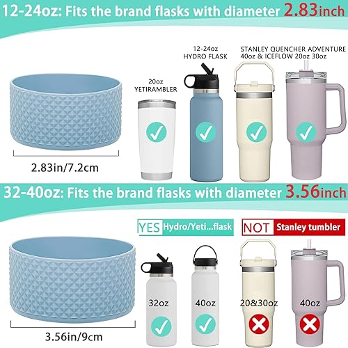 Miniatura 2 de WK IEASON Diomond - Funda protectora de silicona para vaso Stanley de 20 a 40 onzas y compatible con botella de agua Hydro Flask de 12 a 24 onzas,