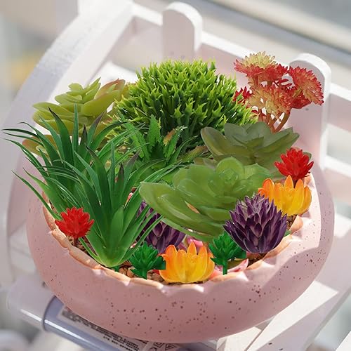 Miniatura 2 de Plantas suculentas artificiales, 16 piezas de suculentas falsas coloridas, mini suculentas artificiales para bricolaje, hogar, pared, jardín,