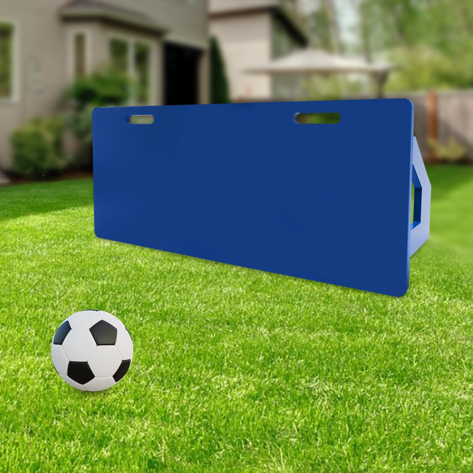 Tabla de rebote de fútbol plegable portátil de pared de rebote para niños tablero de rebote Passing y práctica de tiro azul