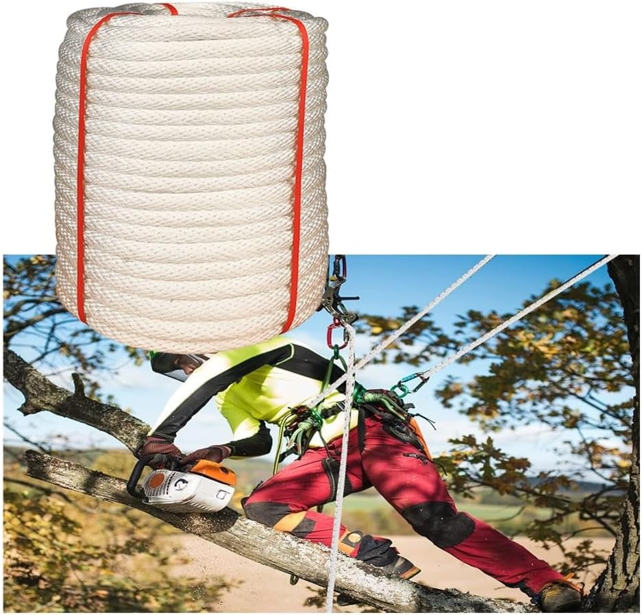 Braided Arborist Rigging Rope, 10-22mm Outdoor Pulling Heavy Duty Polyester Bull Rope for Swing Tree Work Camping Rescue Hiking Logging Ssubmersible Pump(D10mm/0.39",L 10m/32ft)