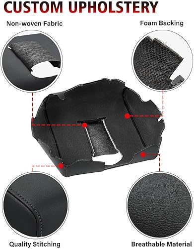 Miniatura 3 de KBH Funda de repuesto para consola central para Chevy Chevrolet Silverado y GMC Sierra 1500 2500 3500 2014-2018, reposabrazos de cuero de vinilo de