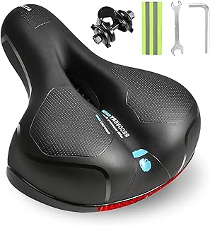Selle Velo Confortable, Selle Velo avec Boule d'Amortisseur à Double Ressort, Selle Velo Confort Mousse à mémoire de Forme Ergonomique, Selle Vélo pour Vélo de Montagne/VTT/Vélos/Vélos Pliants