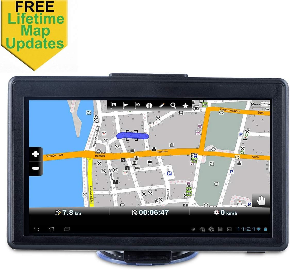 GPS Navigation for Car, 7 inches Spoken Turn-to-Turn Navigation System for Cars, Vehicle GPS Navigator Lifetime Free Maps Update