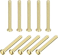 Vista 13 de uxcell Tornillos de máquina de latón, pernos de sujeción de cabeza plana Phillips M4x8mm para muebles, equipos de oficina, electrónica, 12