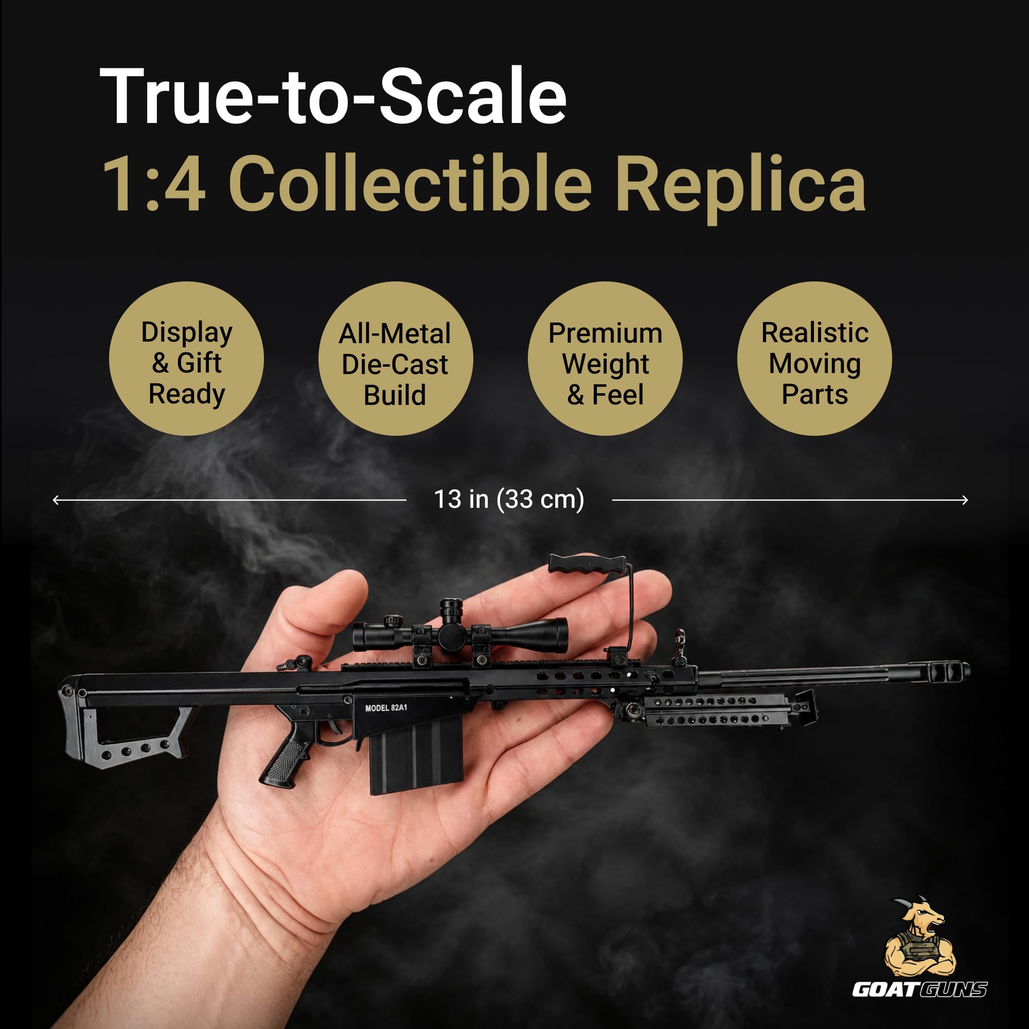 Amazon.co.jp: GOAT GUNS Barrett 82A1、1:3.5スケール ダイキャスト