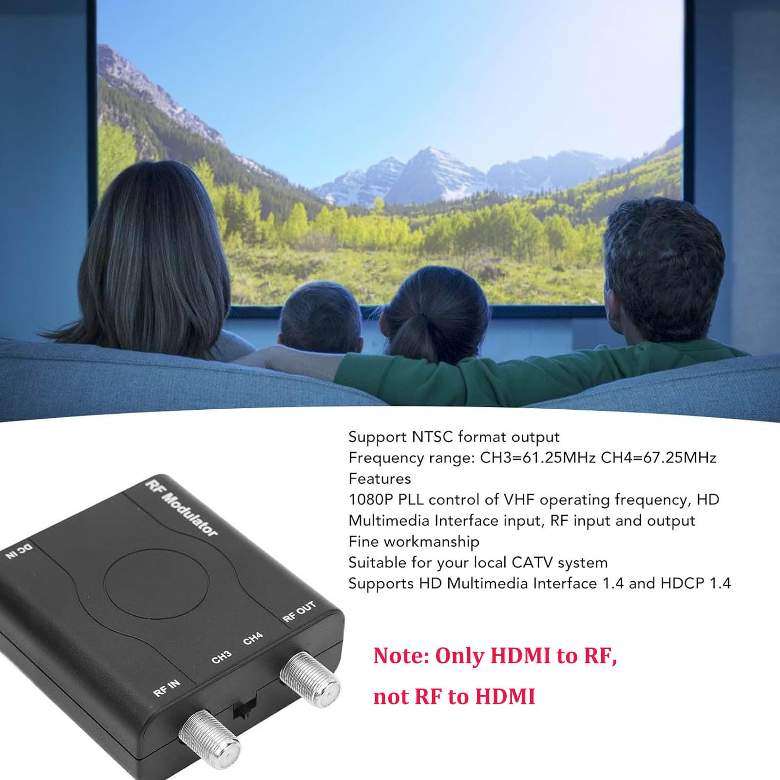 Adaptateur HDMI vers coaxial HDM61 convertisseur RF vers HDMI 1080p NTSC CH3 CH4 modulateur RF