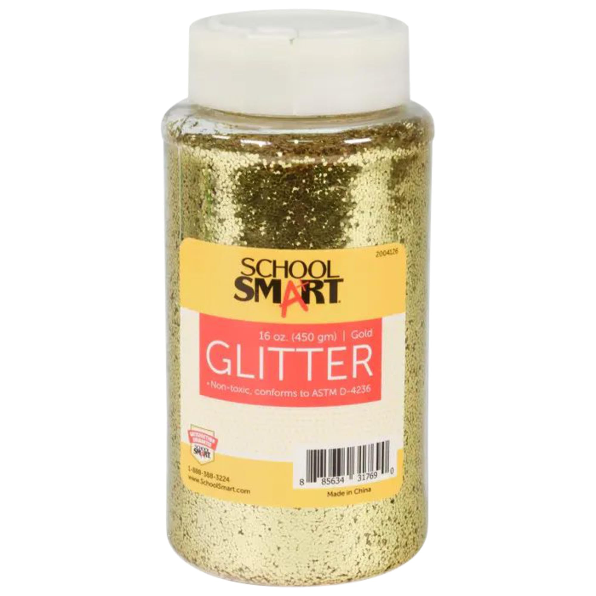 School Smart Craft Glitter, 1 Pound Jar, Gold