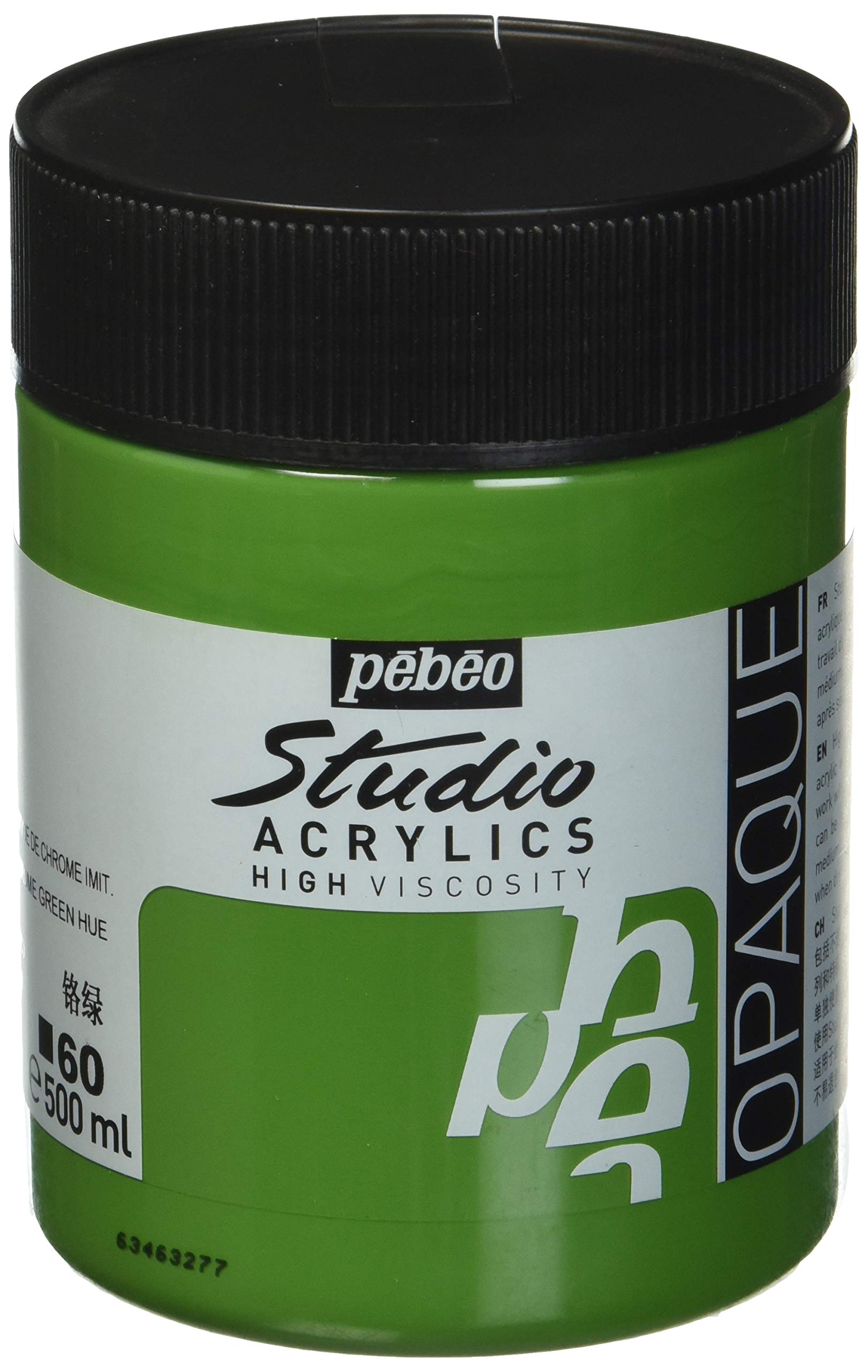 Pebeo Studio Acrylics HV 500 ml Chrome Green Hue, Jars