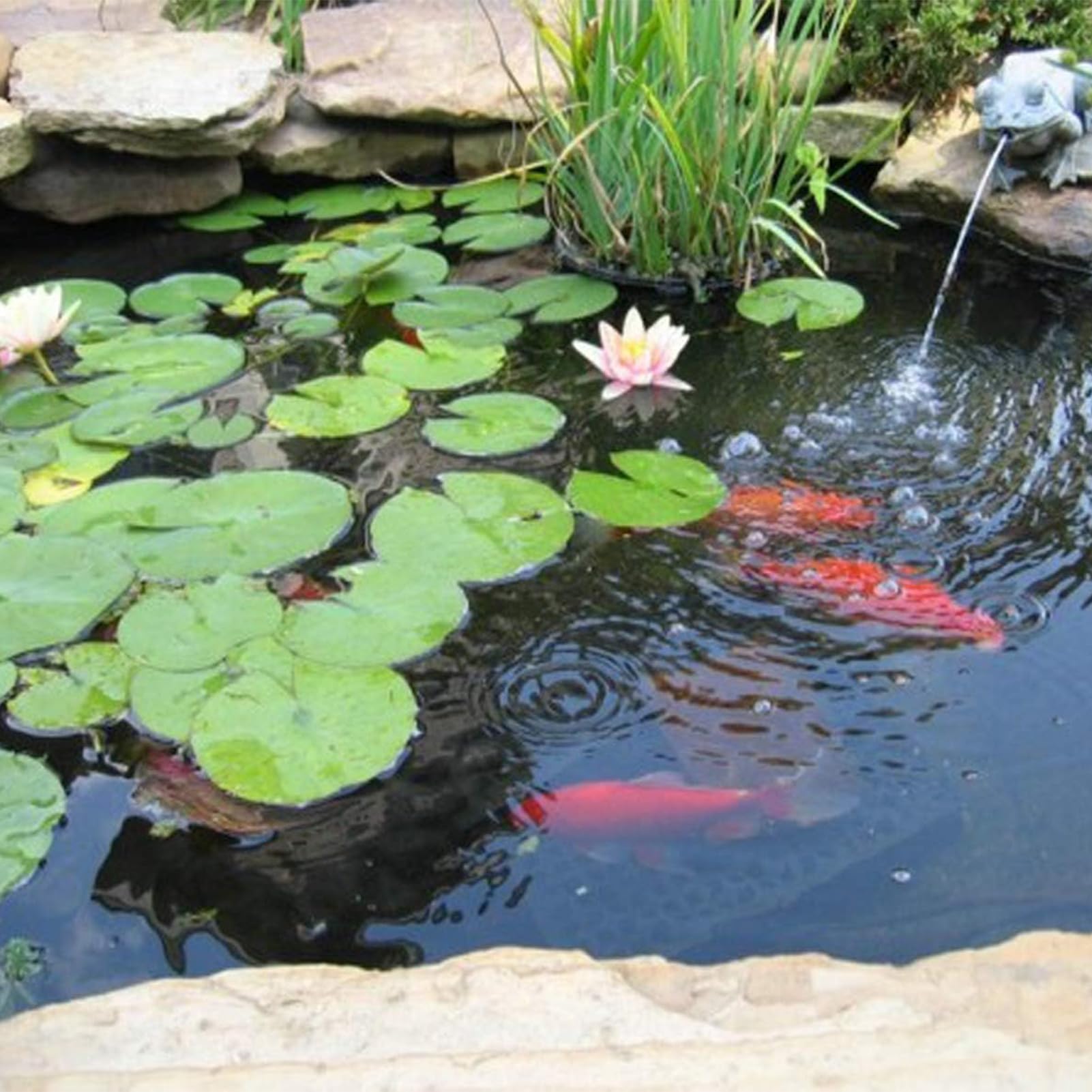 Rivestimento impermeabile flessibile per laghetto, 4 x 4 m, membrana durevole per laghetti, giardino, paesaggistica, piante acquatiche, facile installazione, resistente ai raggi UV