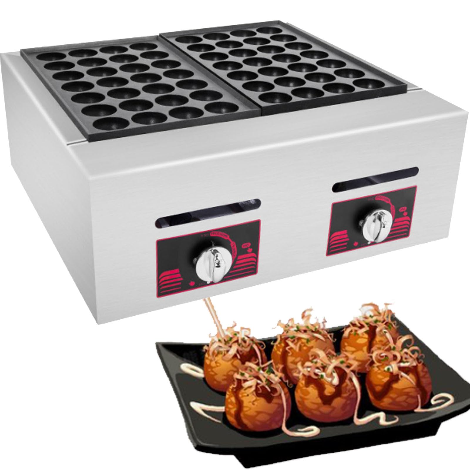 Maker di Takoyaki Elettrico,Macchina per la Produzione di Torta a Sfera di Octopus,Macchina Takoyaki Commerciale,Macchina a Sfera di Pesce per Polpo