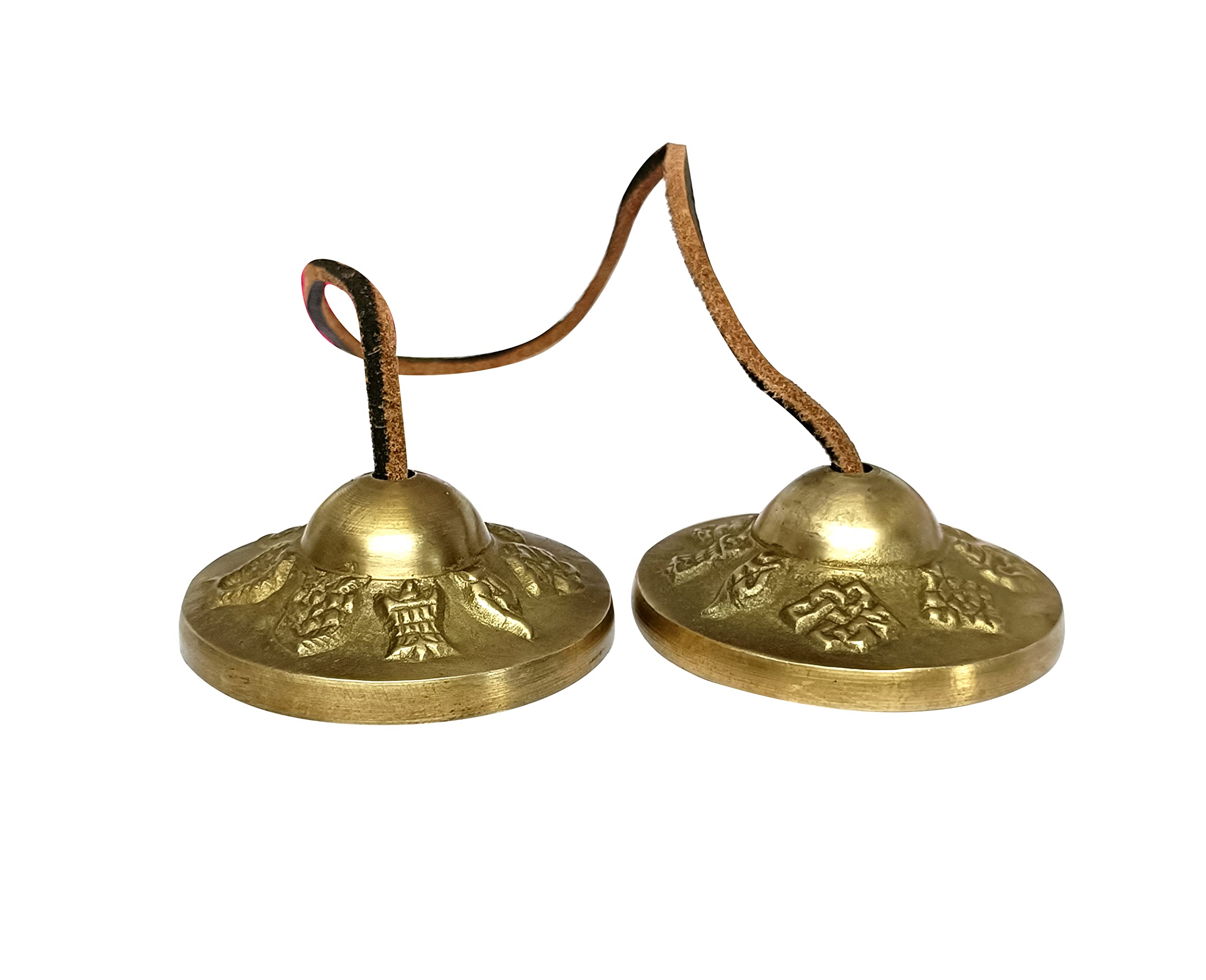 Handmade Tibetan design cymbals Instrument - Hand Cymbals Manjira Pair - Image 4 thumbnail