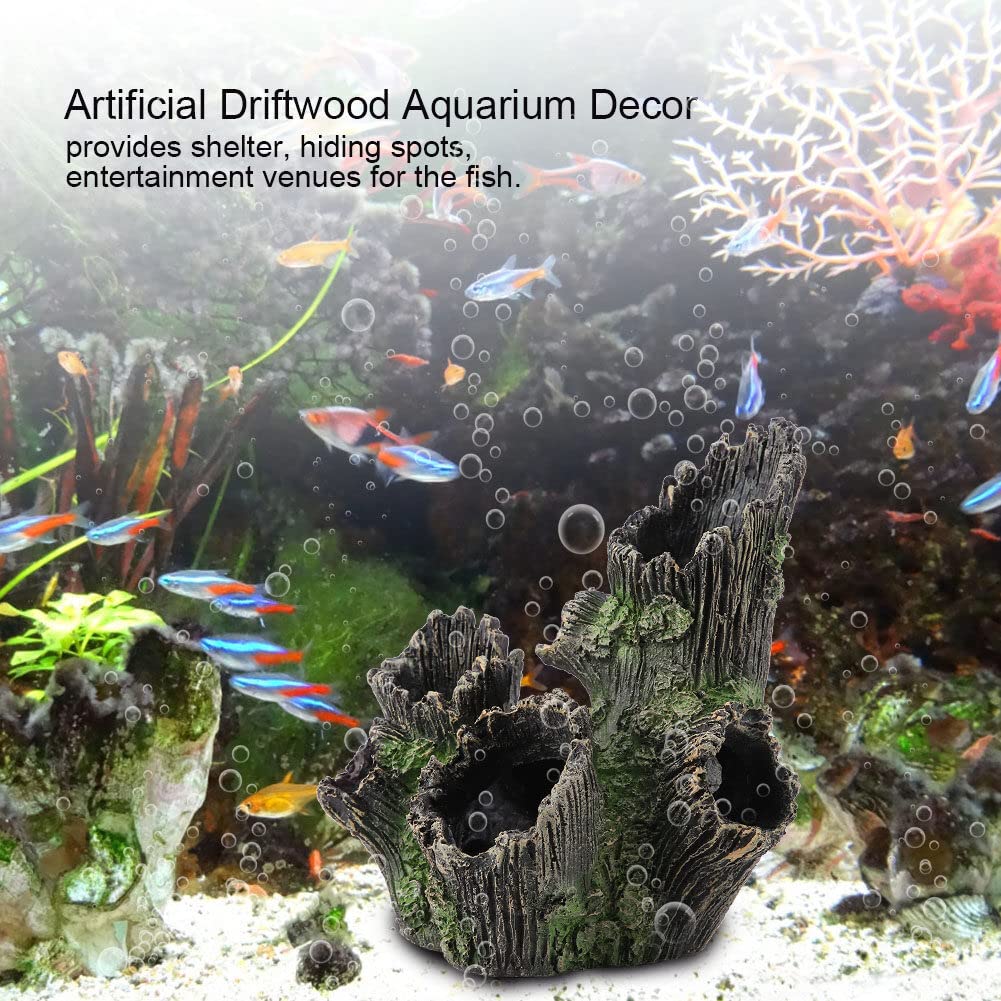 NCONCO Aquarium Driftwood,Aquarium Decoration,Artificial Driftwood Aquarium Cave,Tree Trunk with Hole Aquarium Decoration Resin Wood for Fish Tank Ornaments(ST-004A) - Image 3