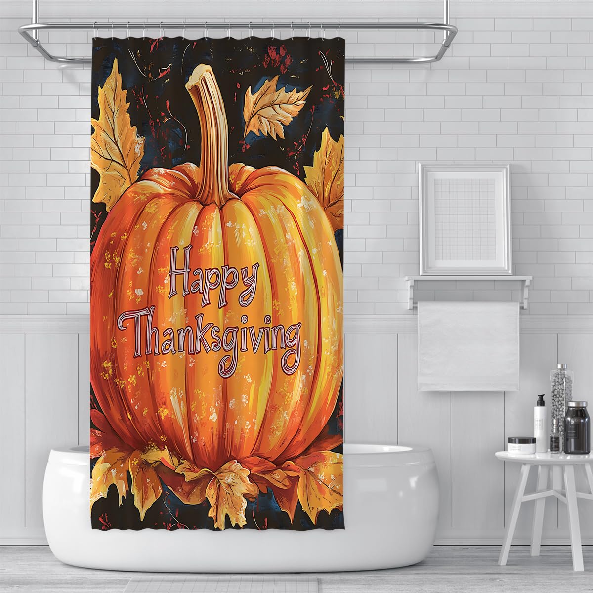 Cortina de Ducha Acción Gracias Calabaza Otoño Deko 120x200cm