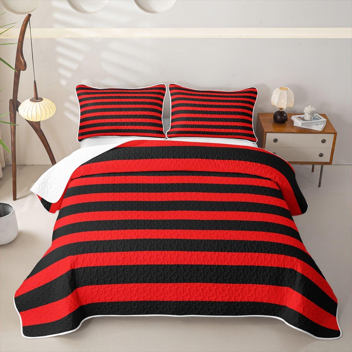 Erosebridal Neon Abstract Stripes Quilt Colorful Striped Quilt Set Queen Size for Kids Boys Girls | Rainbow Modern Striped Coverlet Simple Tilted Lines Quilted Bedspread Bedroom Decor