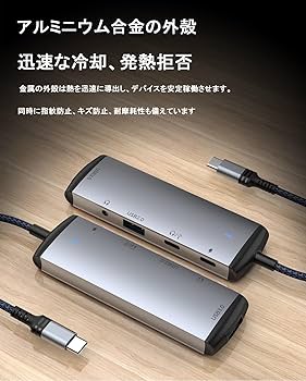 Amazon.co.jp: GUROYI 5 in 1 USB C ハブ タイプCイヤホン変換