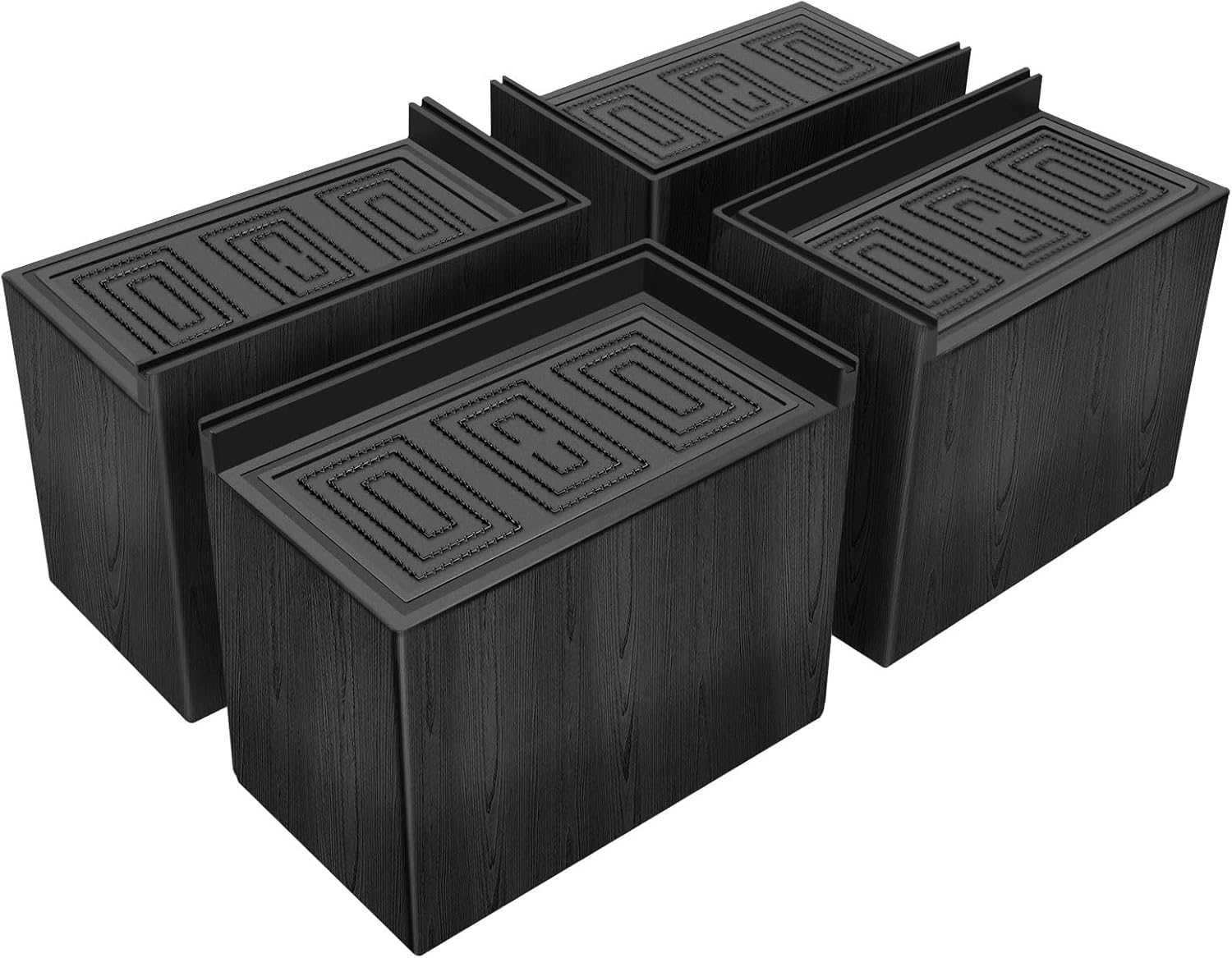 Bed Risers 5 Inch Heavy Duty,Oversized Couch Risers, Extra Wide Furniture Risers for Sofa Table Desk Headboard Chair Lifting,Rectangular Risering Blocks Support 11000 lbs(4 Pack Black) 5 IN - 4 pack