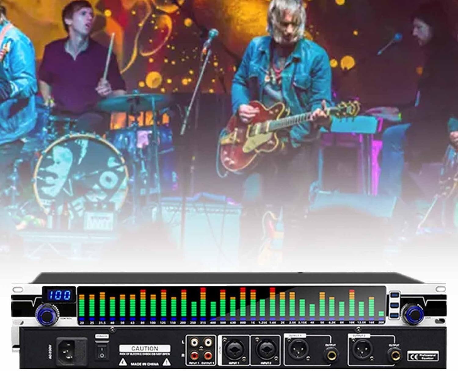 EPANO LXXW Equalizador Ecualizador Digital de 31 Bandas, Ecualizador gráfico con Pantalla de Espectro de luz LED, 10 Efectos preestablecidos, Salida de reducción de Ruido HD Ecualizador de Audio