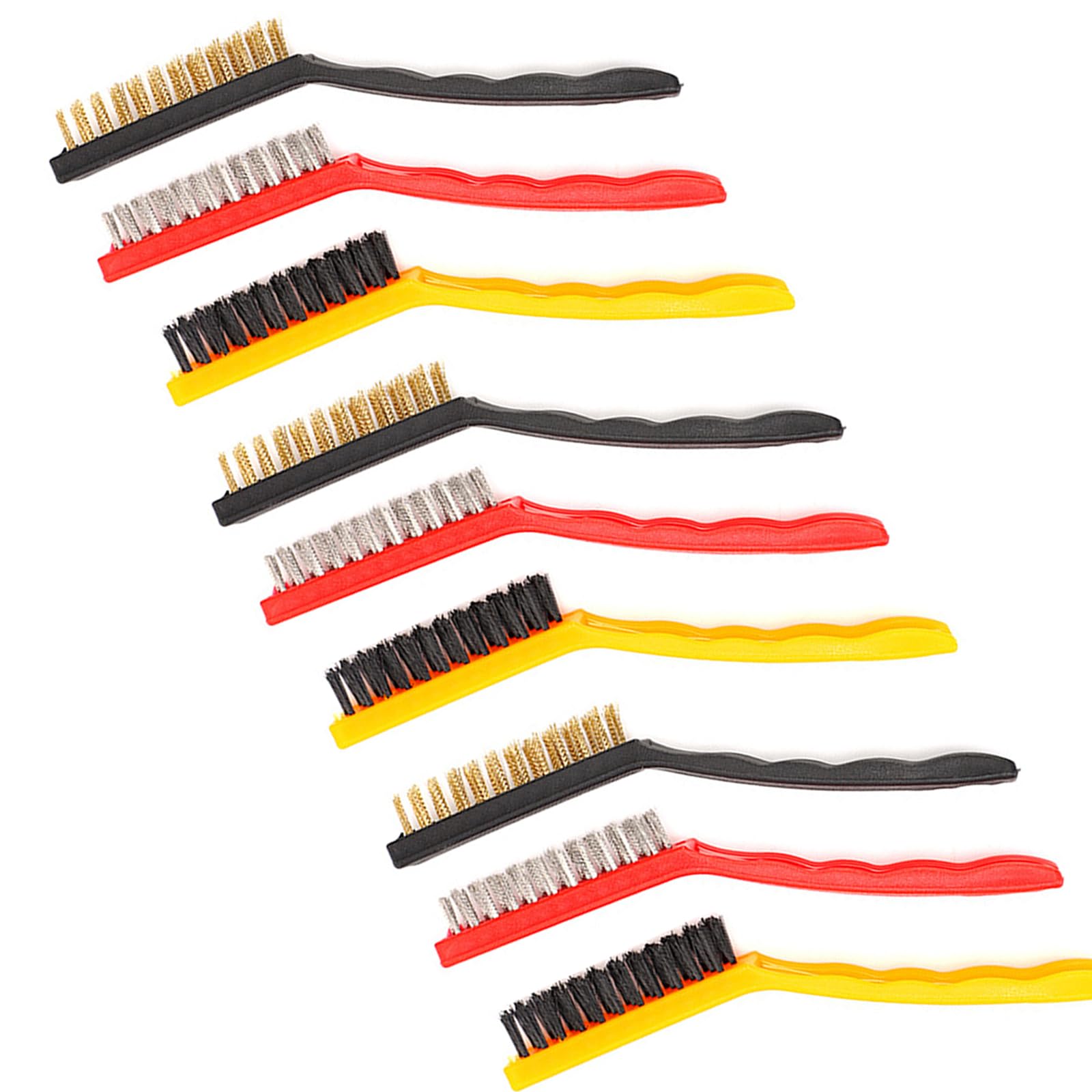 Photo 1 of 9PCS of Colorful, Plastic-Handled Rust Cleaning Brushes, Suitable for Kitchen Grease and Gas Stove Cleaning, as Well as Household Crevice Cleaning.