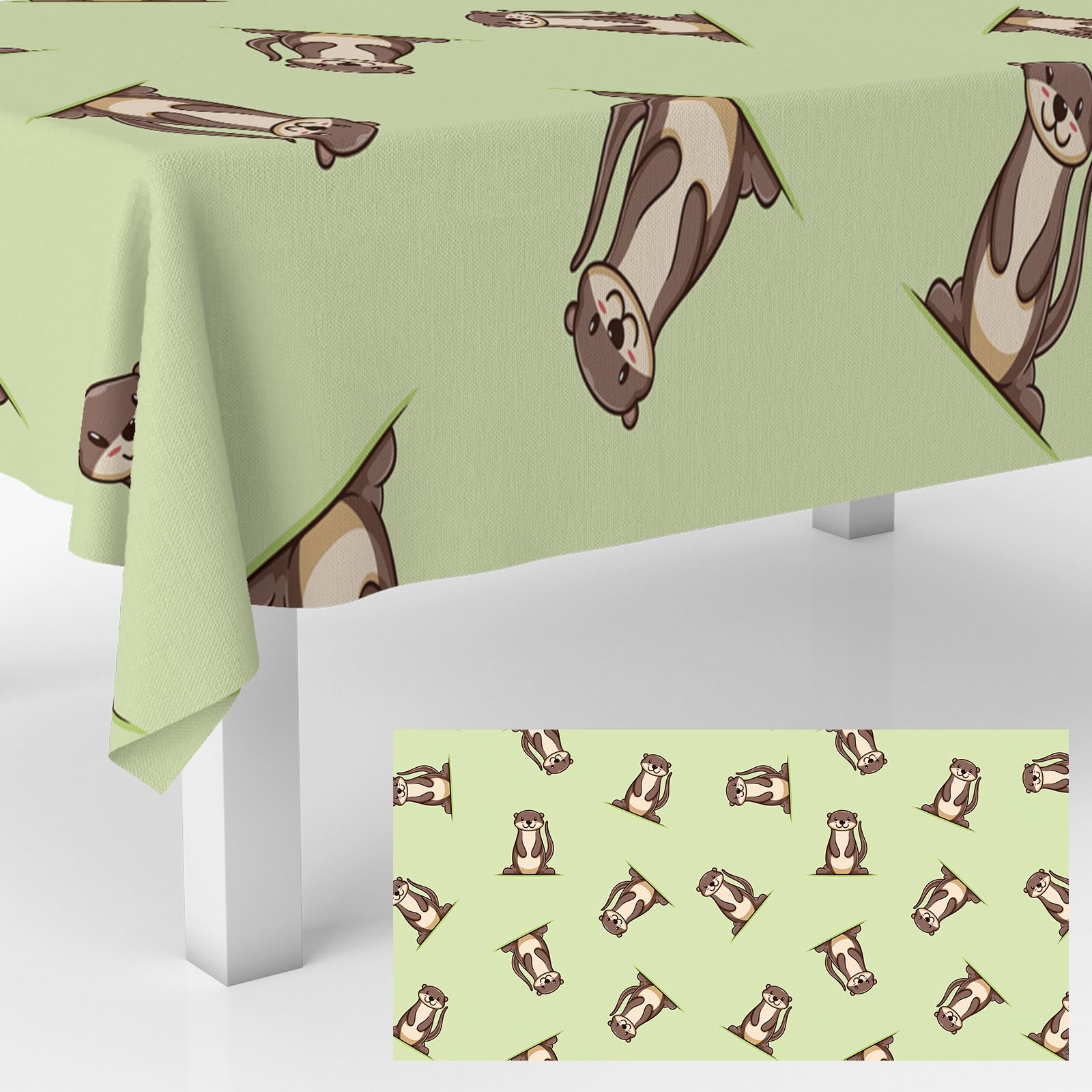 GZBJMYGS Otter Tablecloths Cute Animal Brown Otters Table Cover for Kids Birthday Party Otter Theme Table Cloth Outdoor Indoor Decoration Supplies 53"