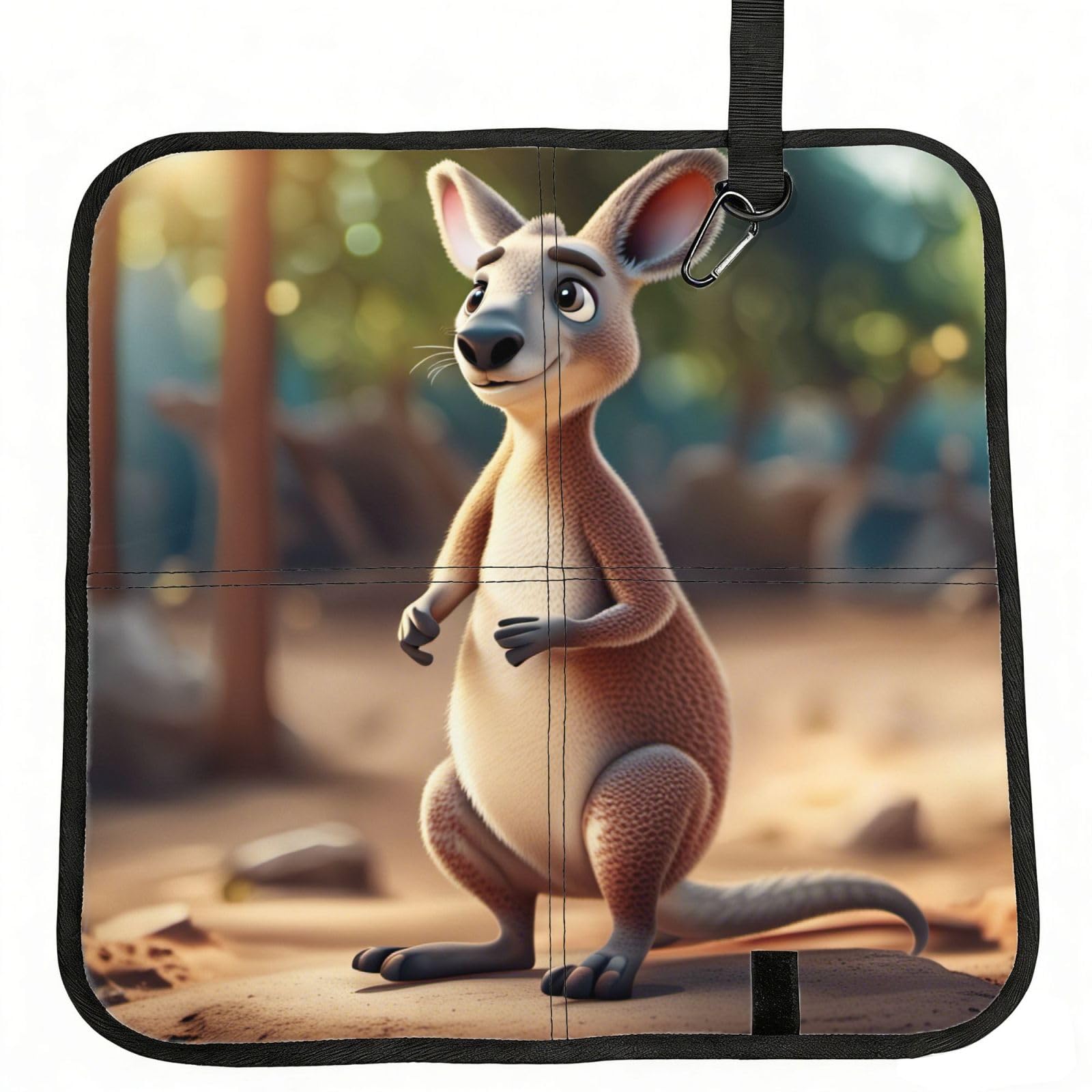 PPHGUT Funny Cartoon Kangaroo Zoo (2) Print Foldable Seat Cushion Waterproof Portable Chair Pad Travel Outdoor Picnic Camping