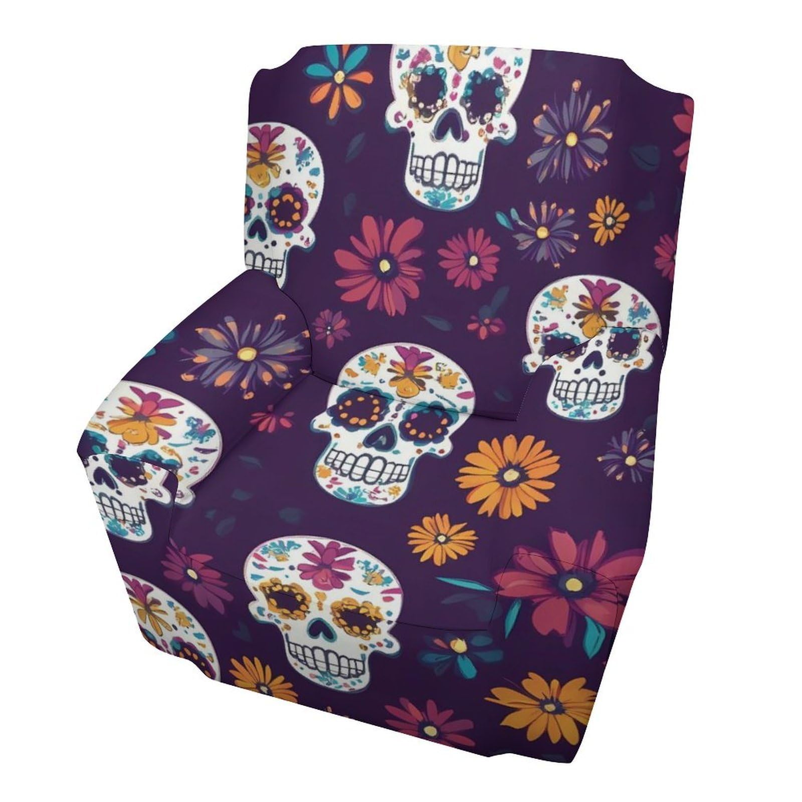 Housse de fauteuil simple tête de mort contre l'usure : rénovation élastique et antidérapante