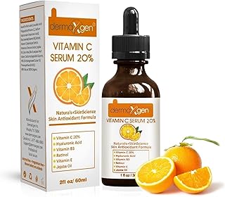 20% Vitamin C Serum + Hyaluronic Acid + Retinol + Vitamin E + Vitamin B PURE ORGANIC- Boost Skin Collagen, Moisturizer, Anti Aging & Wrinkle Facial Serum