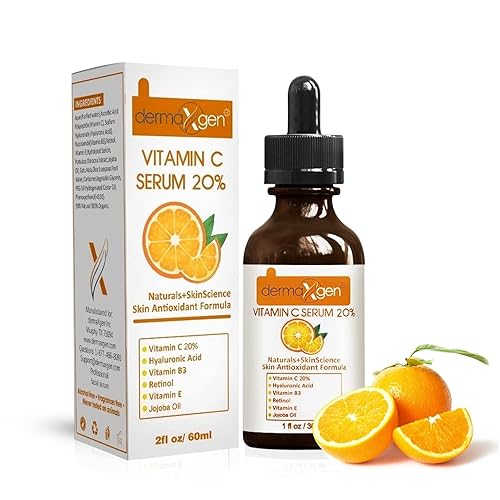 Suero orgánico con 20% de vitamina C para la cara, suero antiarrugas natural con ácido hialurónico y vitamina E, hidratante antienvejecimiento para