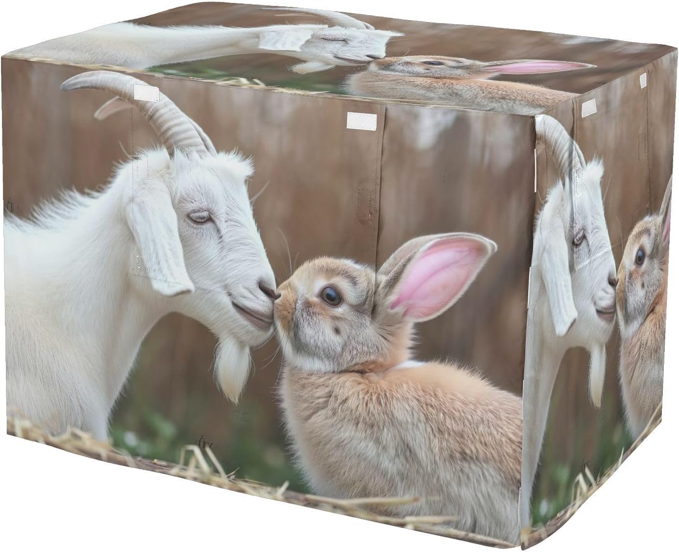 Goat Rabbit Kissing Funny Dog Crate Cover Universal Size Fit, Covers for Pet Cages, X-Large