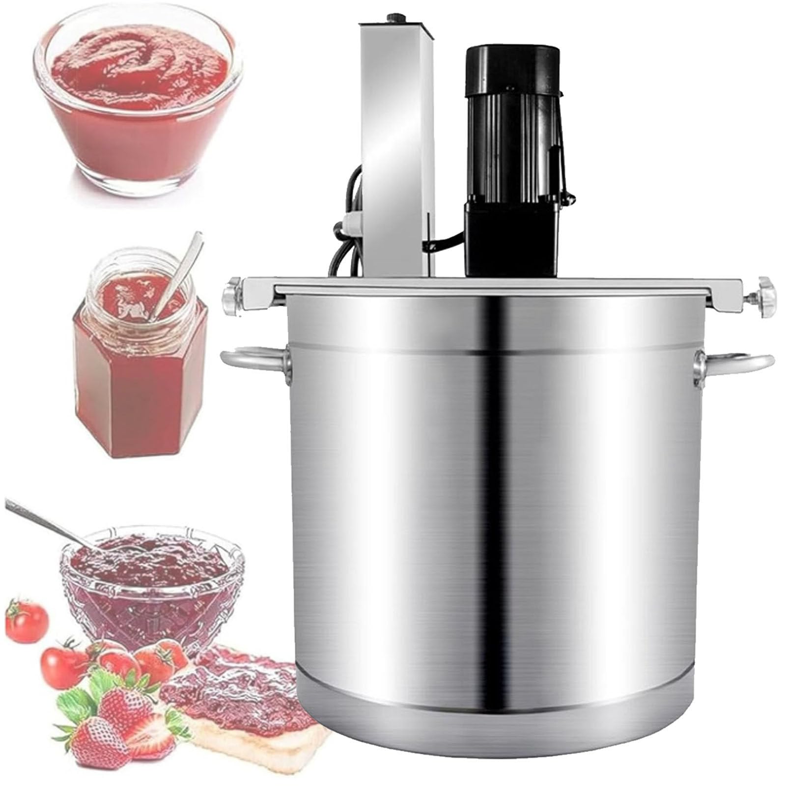 SENJINGHUA Electric Mixer Machine for Jam Sauce, Commercial Automatic Stirrer Machine, Automatic Food Mixer Pot Stirrer Mixer, Jam Blender, with Double-Layer Stirring Scraper,20L