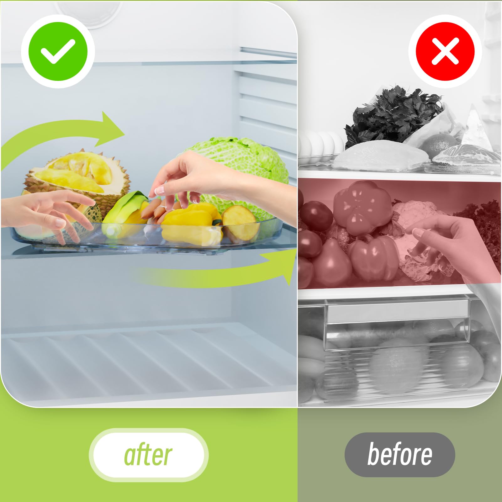 Snapklik.com : Rectangular Lazy Susan For Refrigerator, 360 Rotating ...