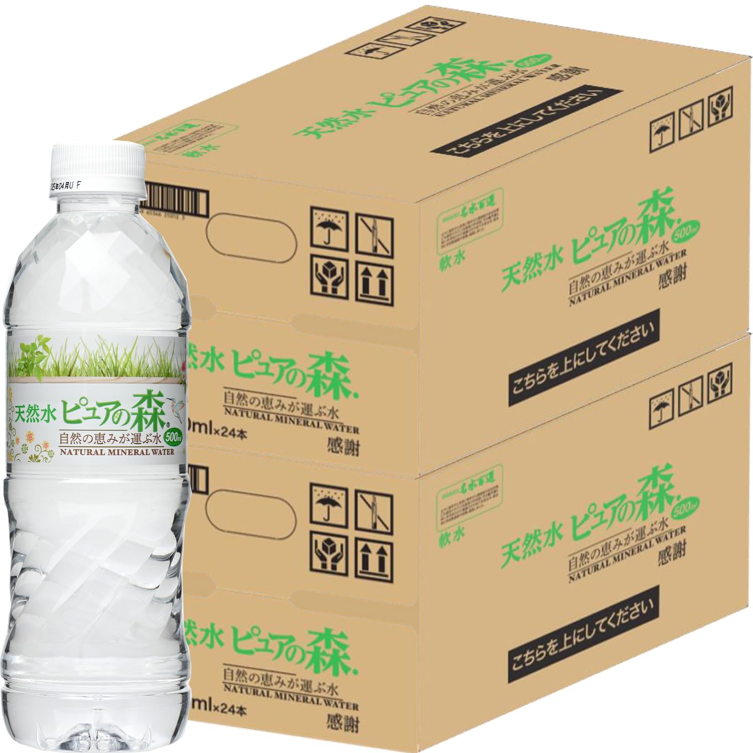 Amazon.co.jp: 天然水 ピュアの森 500mlペットボトル×24本入×(2ケース 