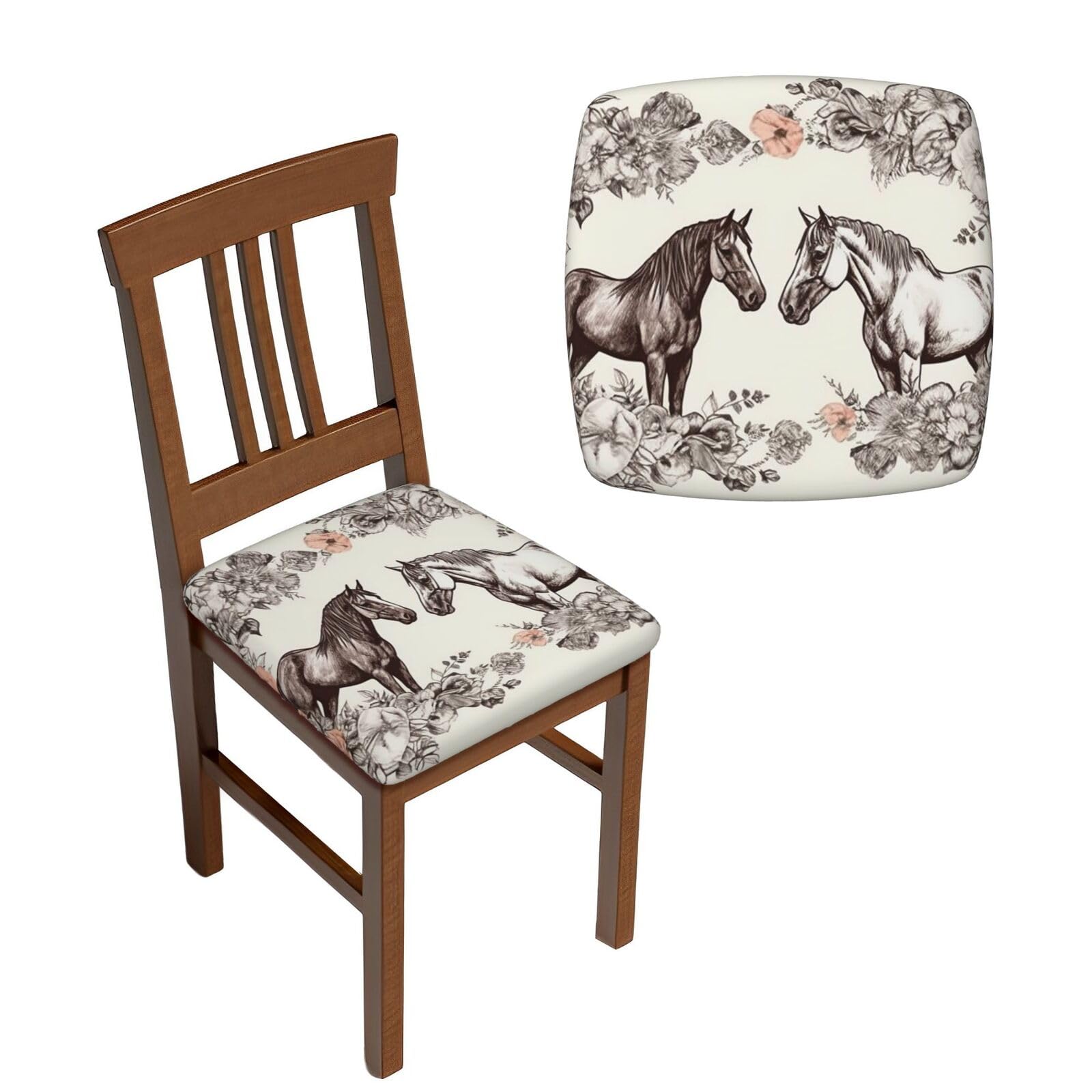 Housse de siège de chaise lavable pour protéger des taches lot de 6 revêtements stretch fleurs