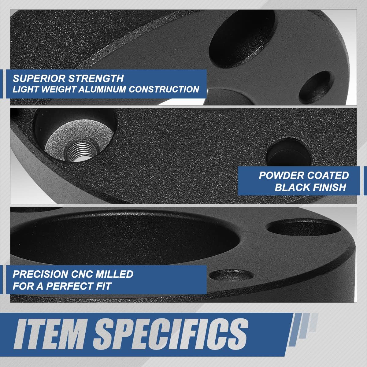 Auto Dynasty Pair of 2 inches Raise Front Suspension Leveling Lift Kit Compatible with Silverado Sierra 1500 2007-2024, Black Powdercoated