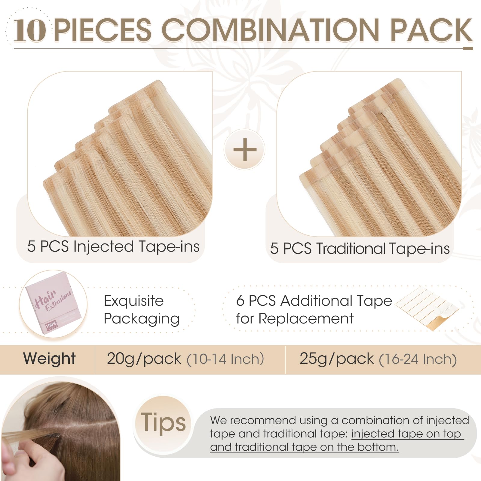 Elailite Injected Tape in Hair Extensions Human Hair - Image 4