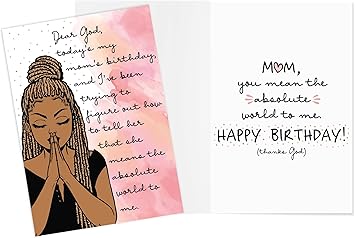 Birthday Wishes African American Amazon.com : African American Birthday Card For Mom, Religious 5"X 7" Inch  Empowerment Note Card For Her Mahogany Skin Tone Queen Sisters. Afrocentric  Inspirational With Envelope, Pink Card For Mother (Dear God) :