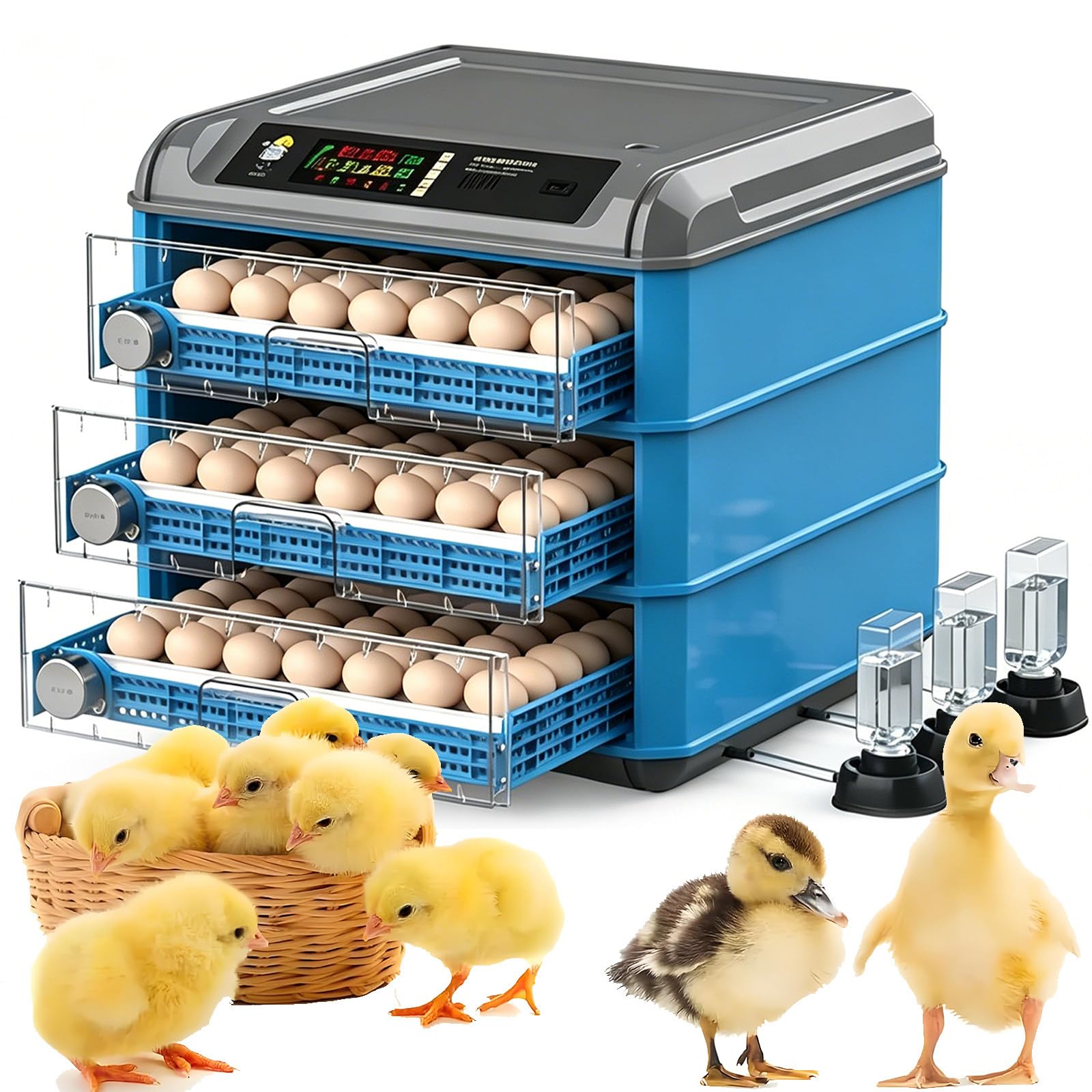 Incubatrice Multicapacità 128-500 Uova,Covatrice Automatica con Rotazione Uova Integrata,Regolazione Precisa Climatica,Strumento Pratico per Allevatori Hobby E Zootecnici 192