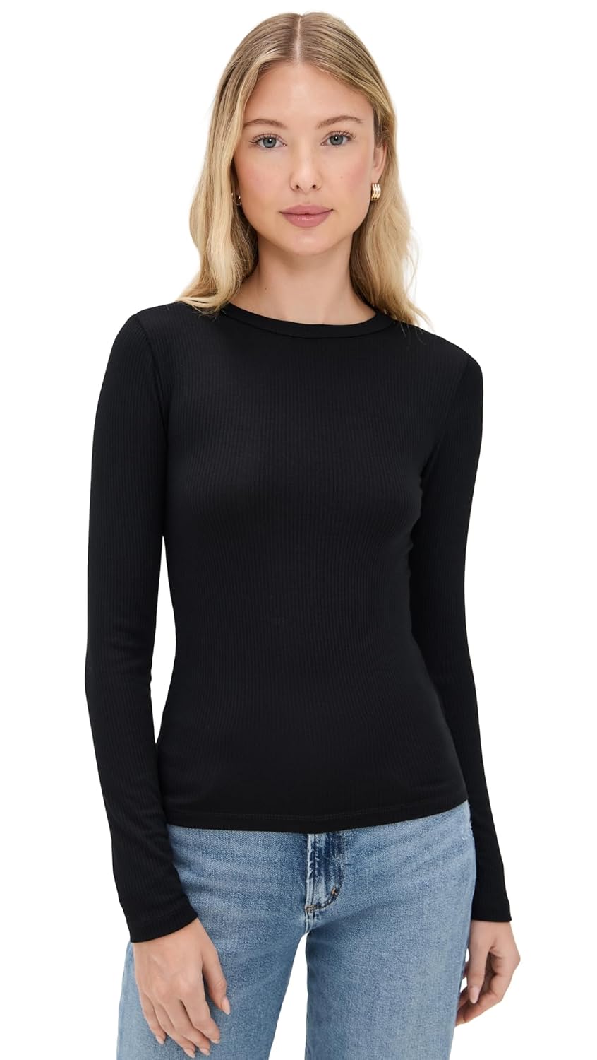 Madewell Womens Drapey Rib Long-Sleeve Tee