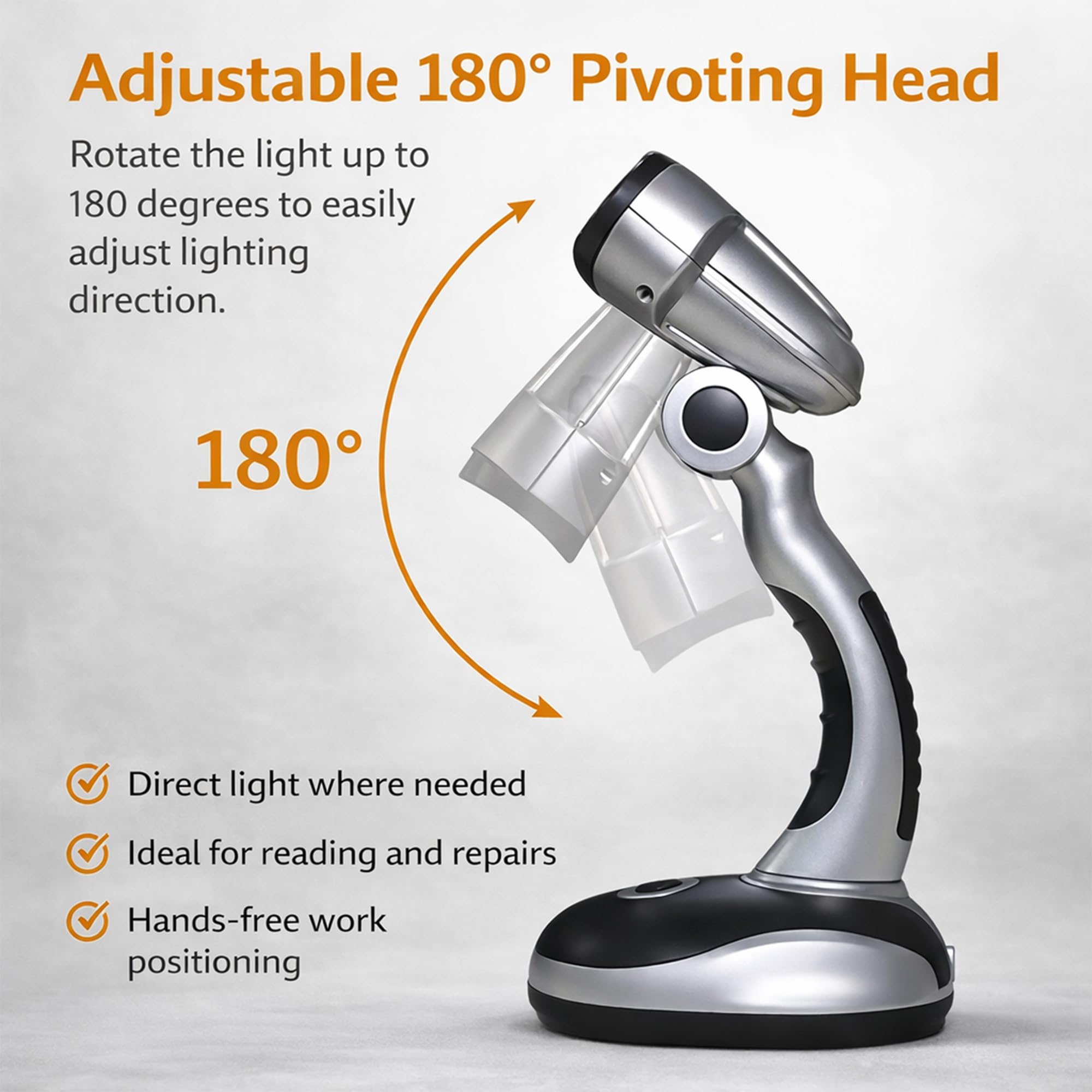Lampe De Bureau Portable à Piles EverBrite – 12 LED Puissantes – Tête Flexible 180° – Idéale Camping & Travail