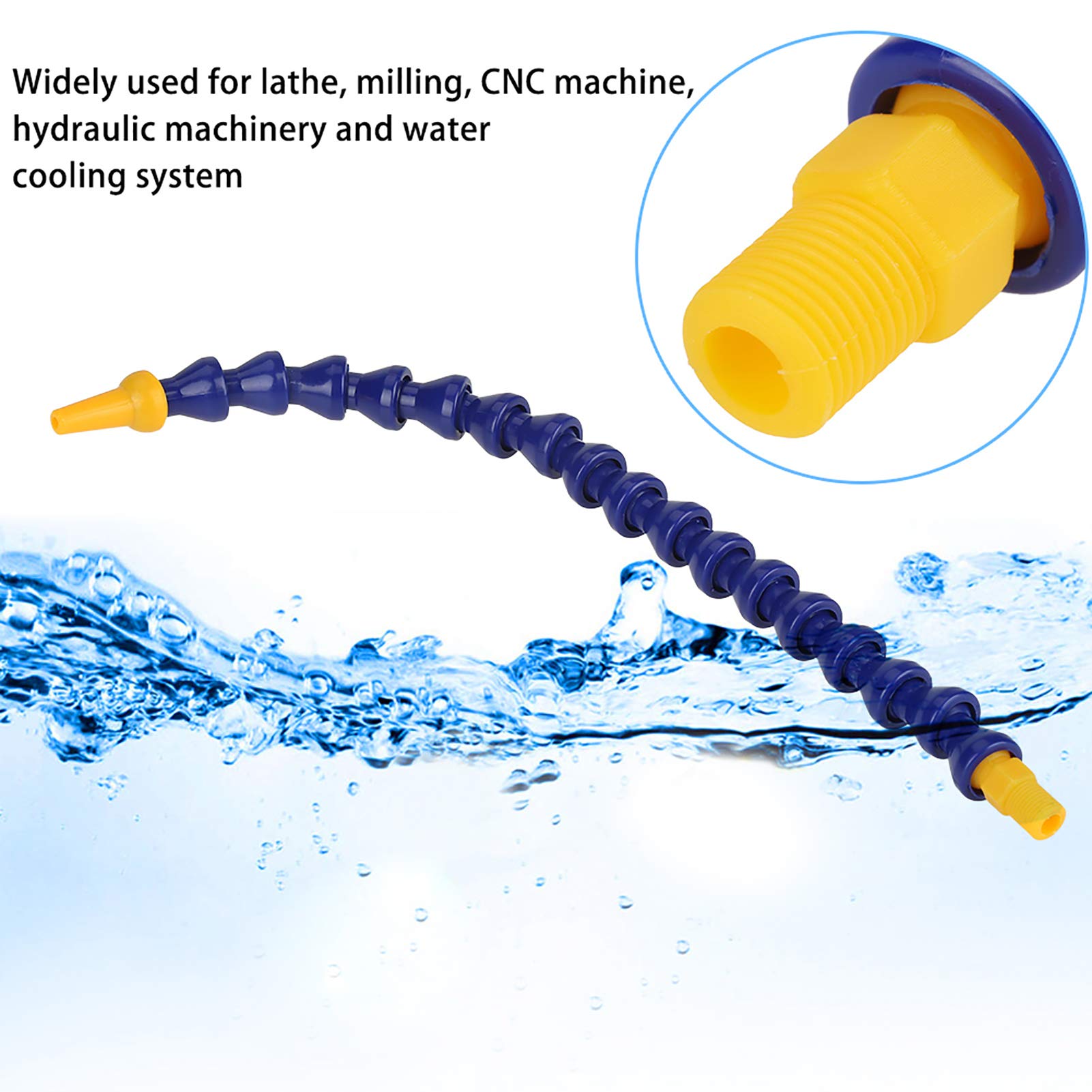 Tuyau de liquide de refroidissement flexible, 10 pièces 1 / 8BSPT filetage en plastique tuyau de liquide de refroidissement d'huile d'eau pour machine CNC, tour