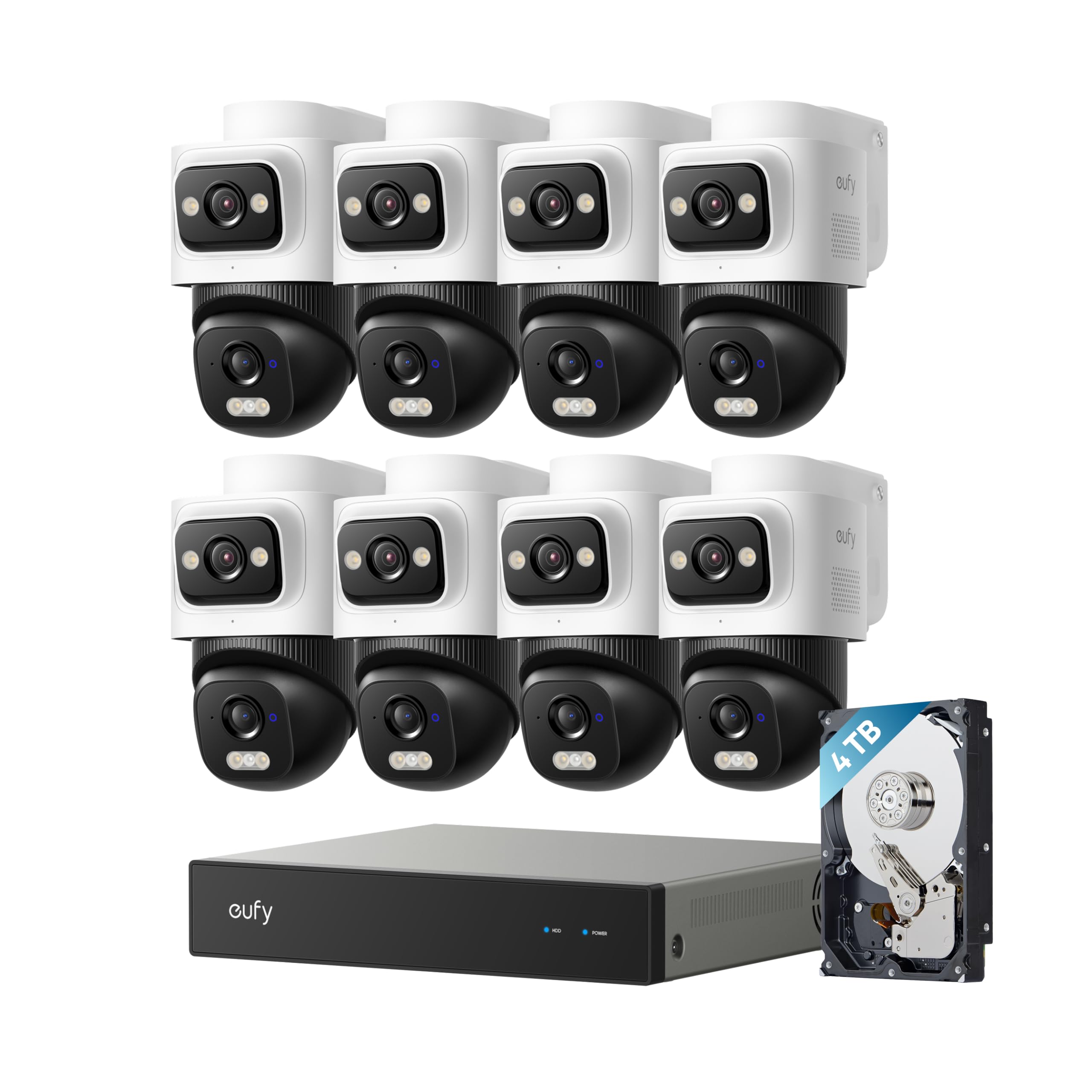 eufy NVR System E50 8-Cam 4K Dual-Lens 4TB