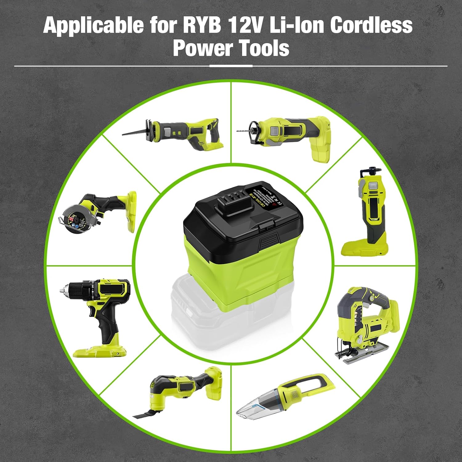 for Ryobi 18V to 12V Battery Adapter, Lithium Battery Converter for Ryobi 12V Cordless Tools CB120L CB121L BPL-1220 130503001 130503005