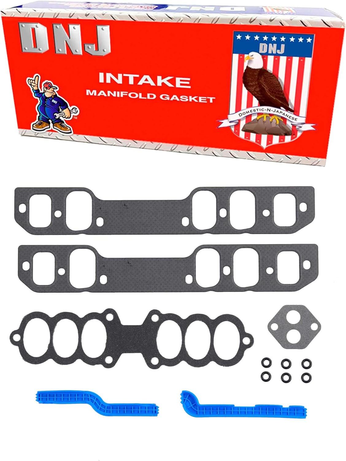 DNJ IG4148 Intake Manifold Gasket Set for 1996-1998 Ford Mercury Cougar Mustang Thunderbird 3.8L V6 12V OHV 232cid