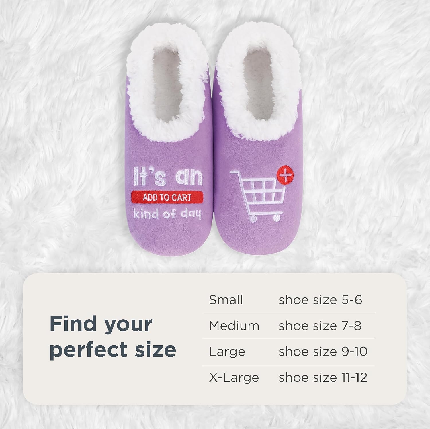 Snoozies Slipper Socks for Women, Funny Joke Laugh Gifts and Fun House Slippers, Soft Sherpa Lining